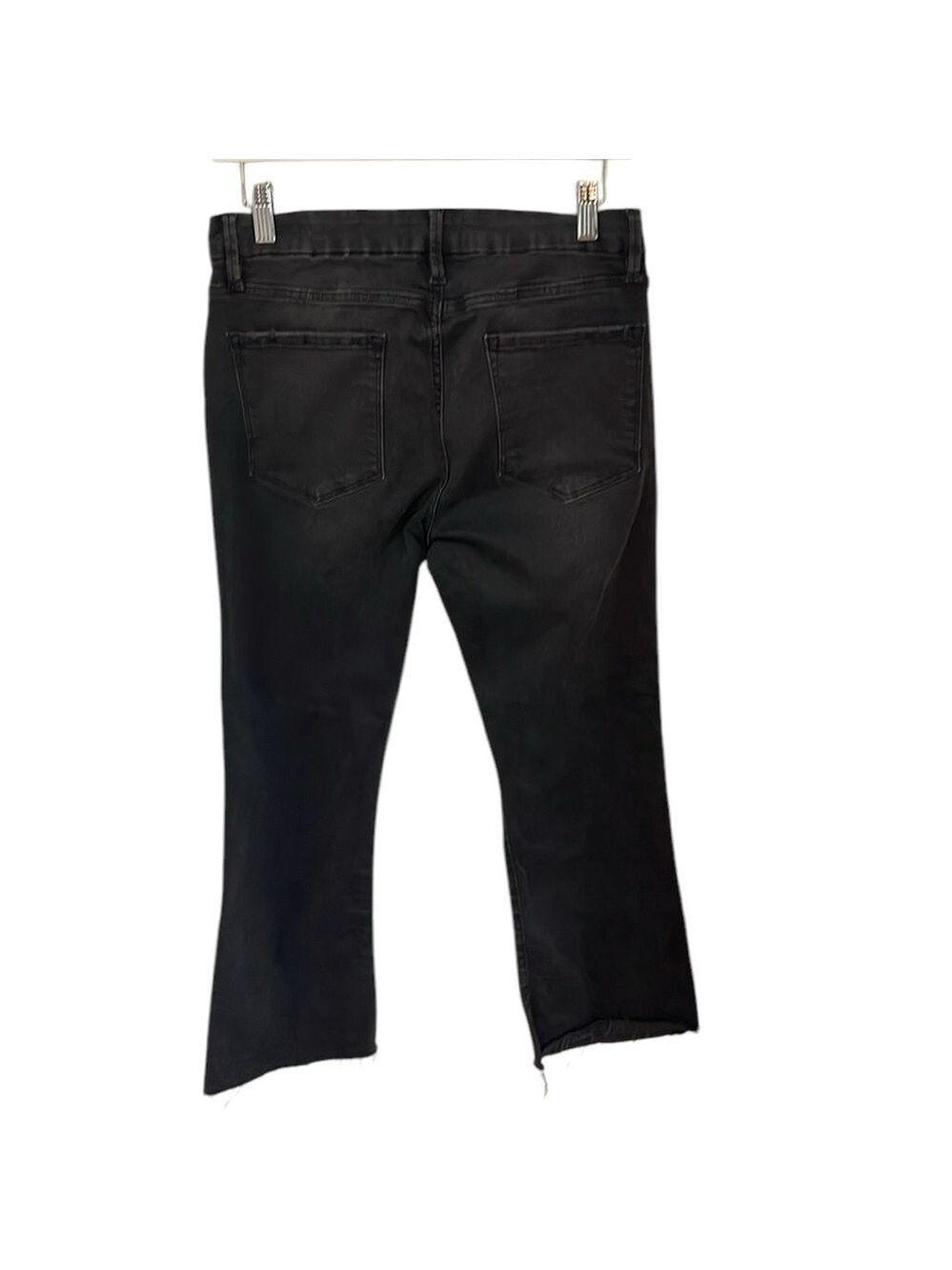 FRAME Le Crop Mini Boot Stretch Jean in Kerry Black SZ 30 - Picture 8 of 11